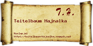 Teitelbaum Hajnalka névjegykártya